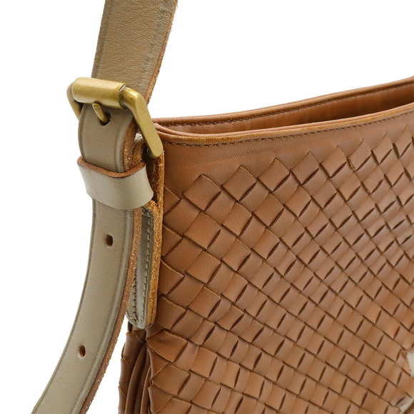 BOTTEGA VENETA Brown Leather Intrecciato Pochette Shoulder Bag - Picture 8 of 9
